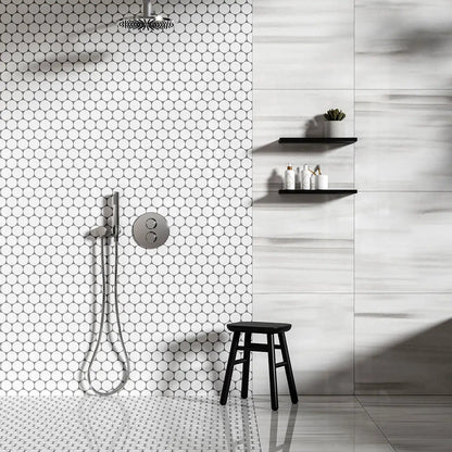 Mink White Polished Marble Tiles 24x24