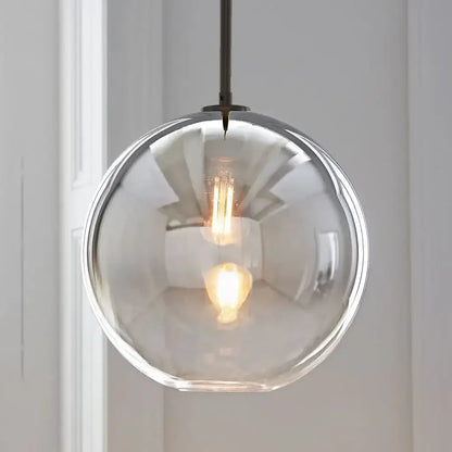 Frosted and mirrored glass ball pendant light for dining room