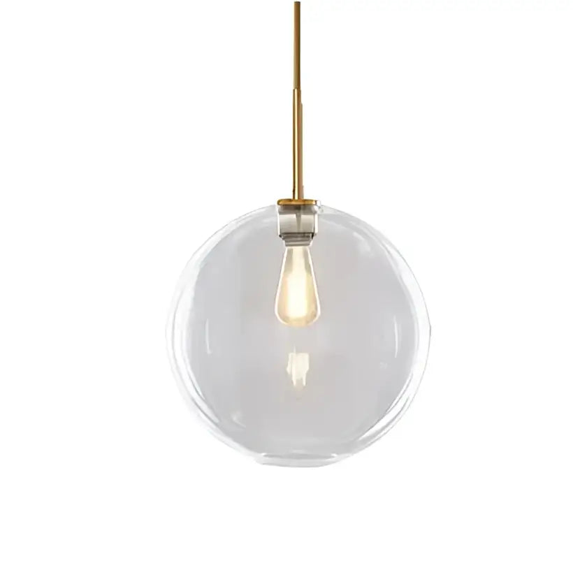 Frosted and mirrored glass ball pendant light for dining room