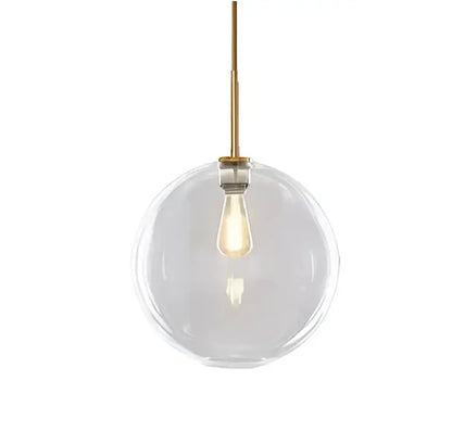 Frosted and mirrored glass ball pendant light for dining room