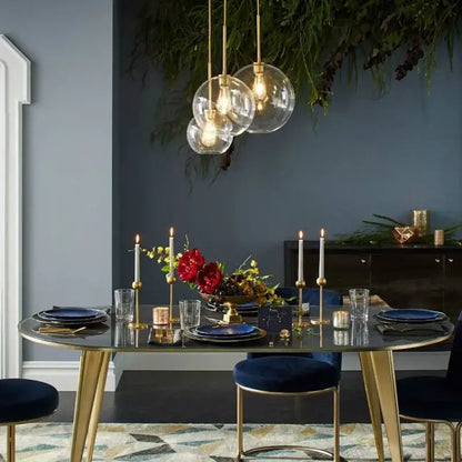 Frosted and mirrored glass ball pendant light for dining room