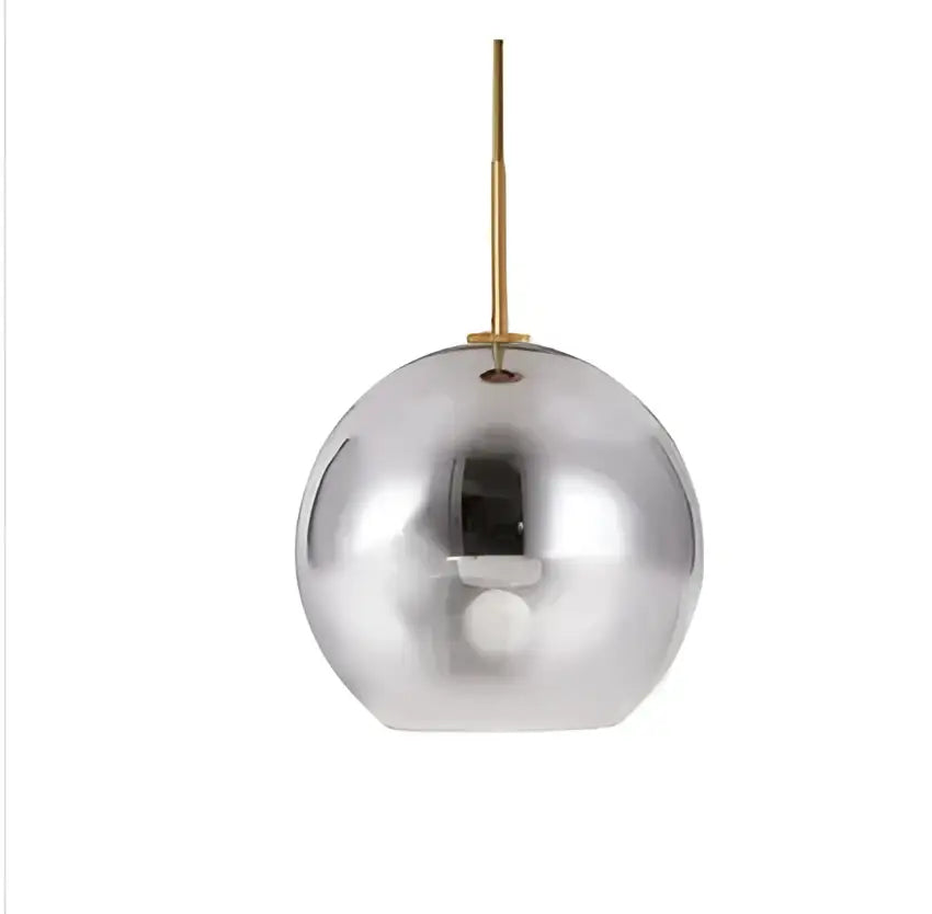Frosted and mirrored glass ball pendant light for dining room