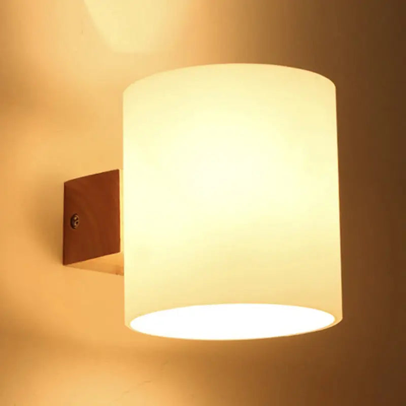 Frosted glass copper wall lamp bedroom direct wired electric