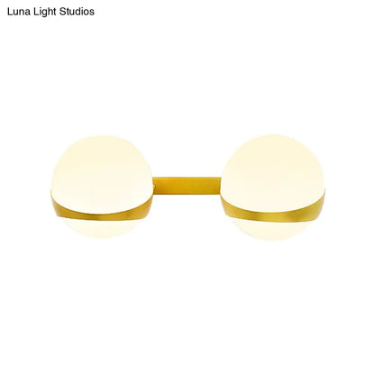DecorBites™ Frosted Glass Wall Lamp with Gold Finish - Modern Spherical Design (1/2 Heads)