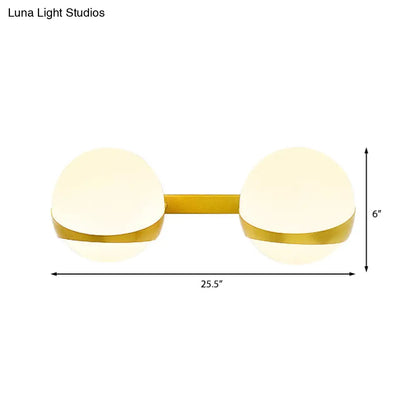 DecorBites™ Frosted Glass Wall Lamp with Gold Finish - Modern Spherical Design (1/2 Heads)