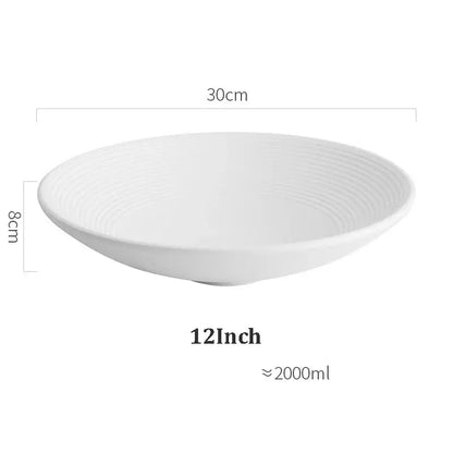 Frosted glaze ridged white ceramic soup bowls dining room set of 4