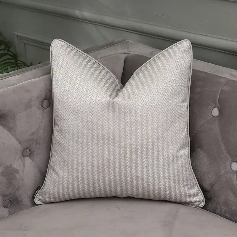 Frosted gold & silver metallic striped lumbar pillow covers bedroom