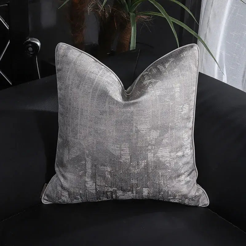 Frosted gold & silver metallic striped lumbar pillow covers bedroom