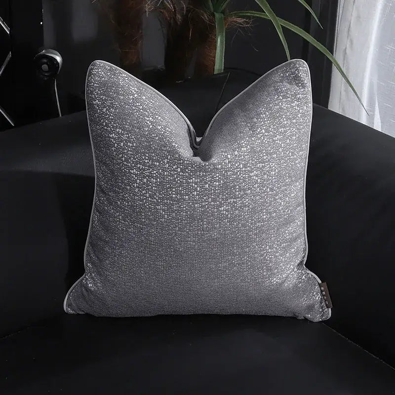 Frosted gold & silver metallic striped lumbar pillow covers bedroom