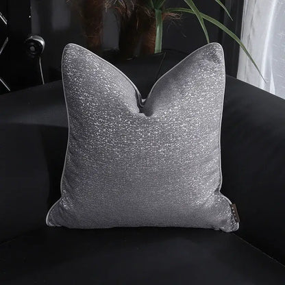 Frosted gold & silver metallic striped lumbar pillow covers bedroom