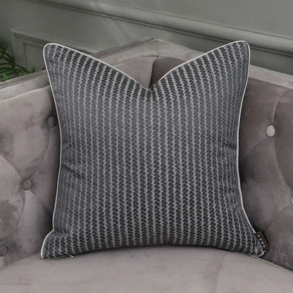 Frosted gold & silver metallic striped lumbar pillow covers bedroom
