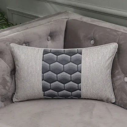 Frosted gold & silver metallic striped lumbar pillow covers bedroom
