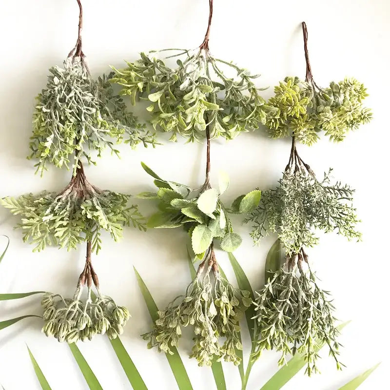 Frosted greenery berry stamen bundle for living room diy decor