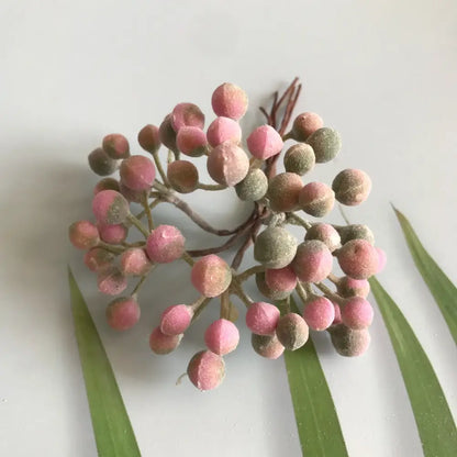 Frosted greenery berry stamen bundle for living room diy decor