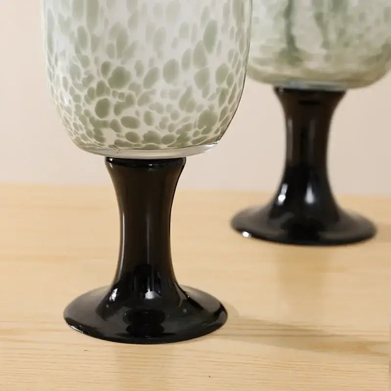 Frosted marbled dot texture glass vases black living room decor