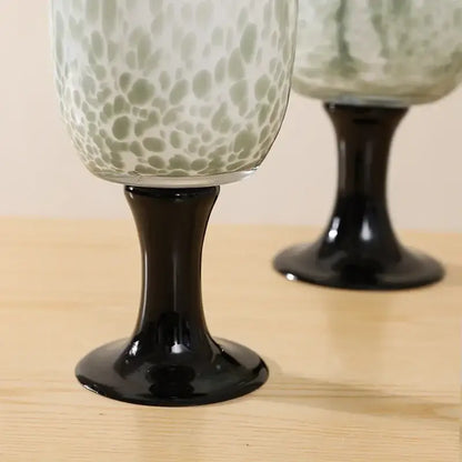 Frosted marbled dot texture glass vases black living room decor