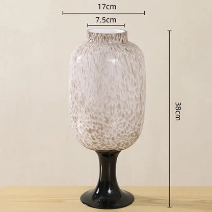 Frosted marbled dot texture glass vases black living room decor