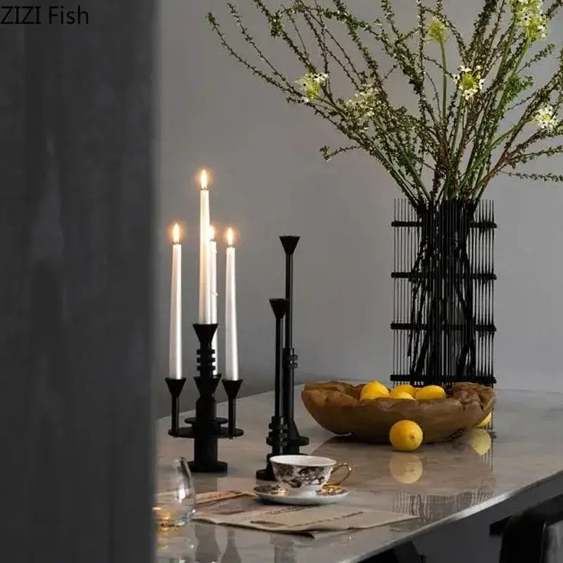 Frosted metal candle holder for romantic dining room decor