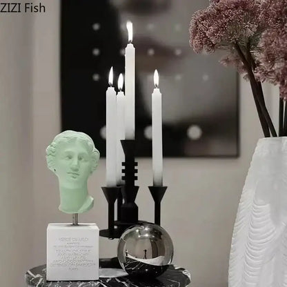Frosted metal candle holder for romantic dining room decor