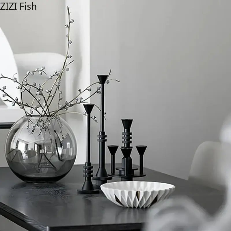 Frosted metal candle holder for romantic dining room decor