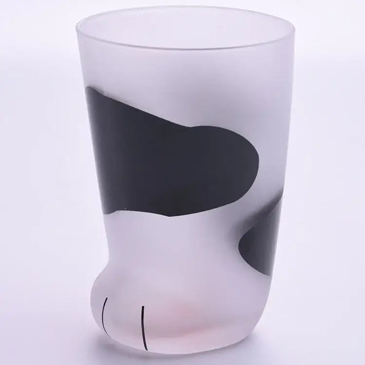 Frosted orange & black cat paw shot glass set kitchen decor