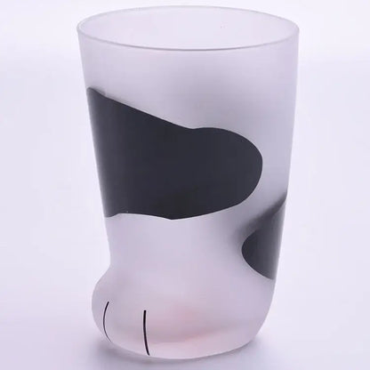 Frosted orange & black cat paw shot glass set kitchen decor
