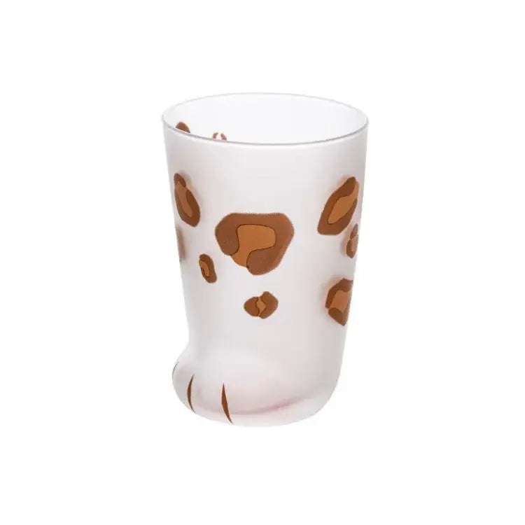 Frosted orange & black cat paw shot glass set kitchen decor