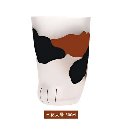 Frosted orange & black cat paw shot glass set kitchen decor