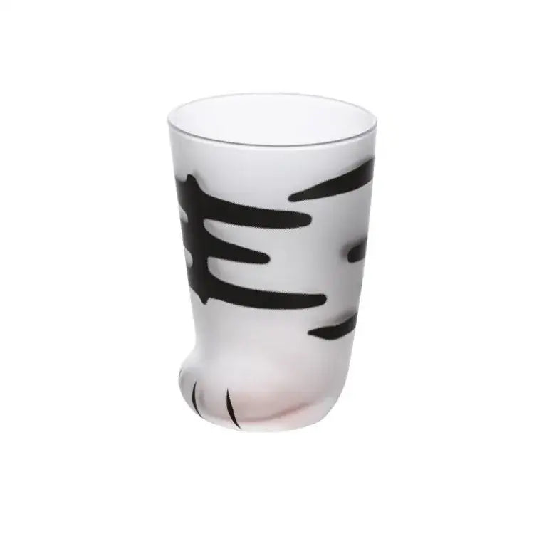 Frosted orange & black cat paw shot glass set kitchen decor