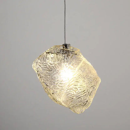 Frosted textured ice cake glass pendant light dining room set