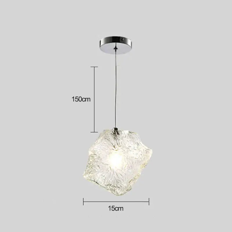 Frosted textured ice cake glass pendant light dining room set