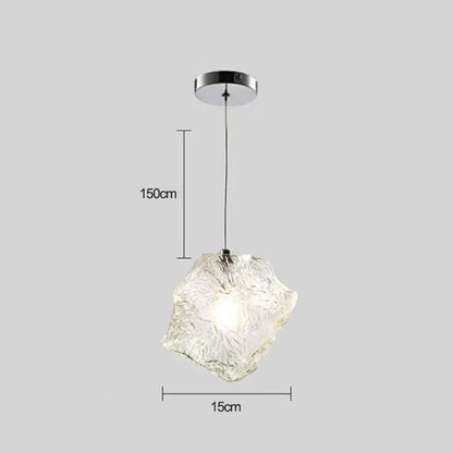 Frosted textured ice cake glass pendant light dining room set
