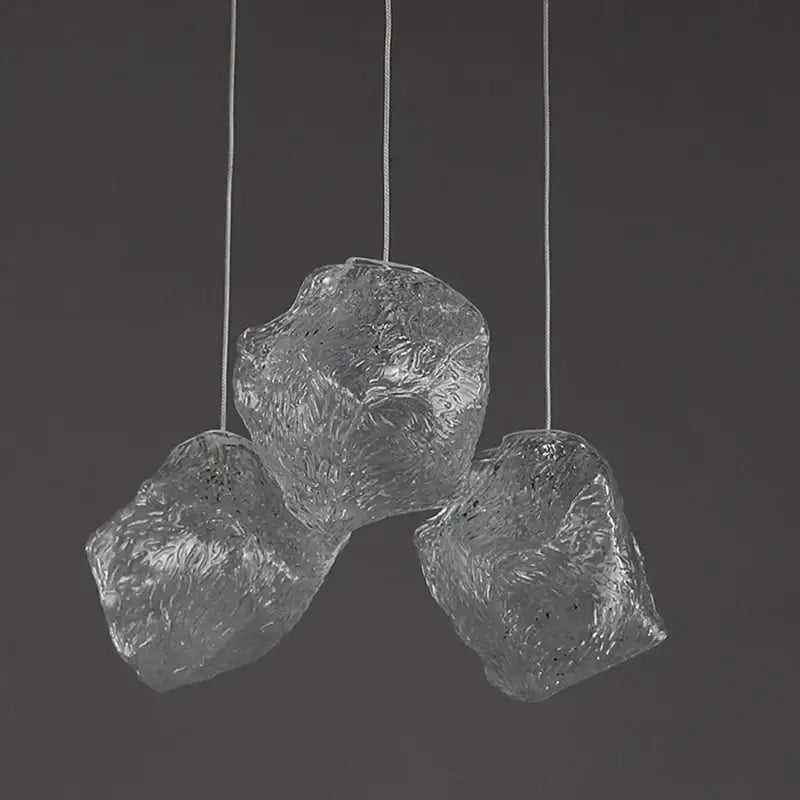 Frosted textured ice cake glass pendant light dining room set
