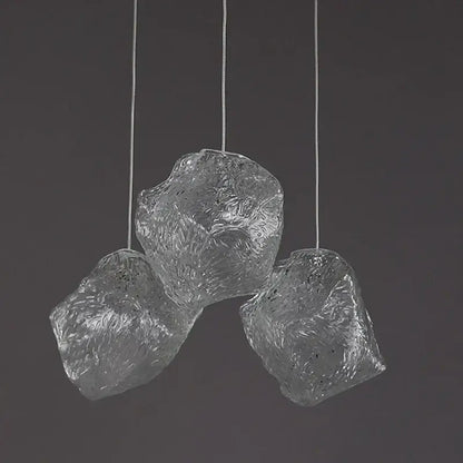 Frosted textured ice cake glass pendant light dining room set