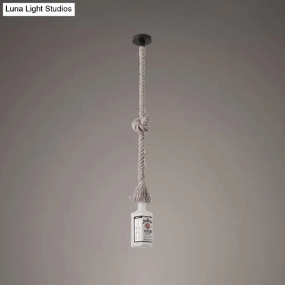 DecorBites™ Frosted White Glass Island Lamp - Loft Style, Black Wine Bottle Design - Perfect for Restaurants, Ceiling Suspension Lighting