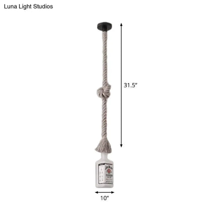 DecorBites™ Frosted White Glass Island Lamp - Loft Style, Black Wine Bottle Design - Perfect for Restaurants, Ceiling Suspension Lighting