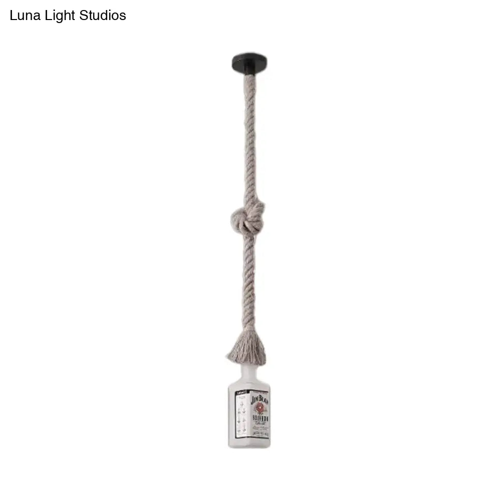 DecorBites™ Frosted White Glass Island Lamp - Loft Style, Black Wine Bottle Design - Perfect for Restaurants, Ceiling Suspension Lighting