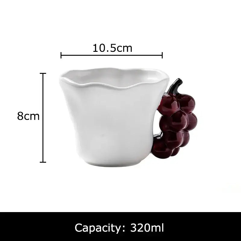 Fun fruits ceramic mug strawberry & lemon dining room cup