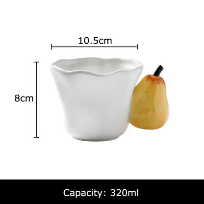 Fun fruits ceramic mug strawberry & lemon dining room cup