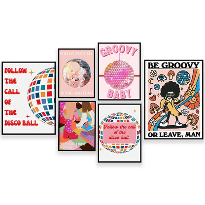 Funky disco gogo boot canvas print bedroom retro wall art