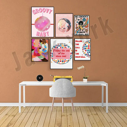 Funky disco gogo boot canvas print bedroom retro wall art