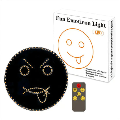 Funny black & gold smiley face led sign light car decor