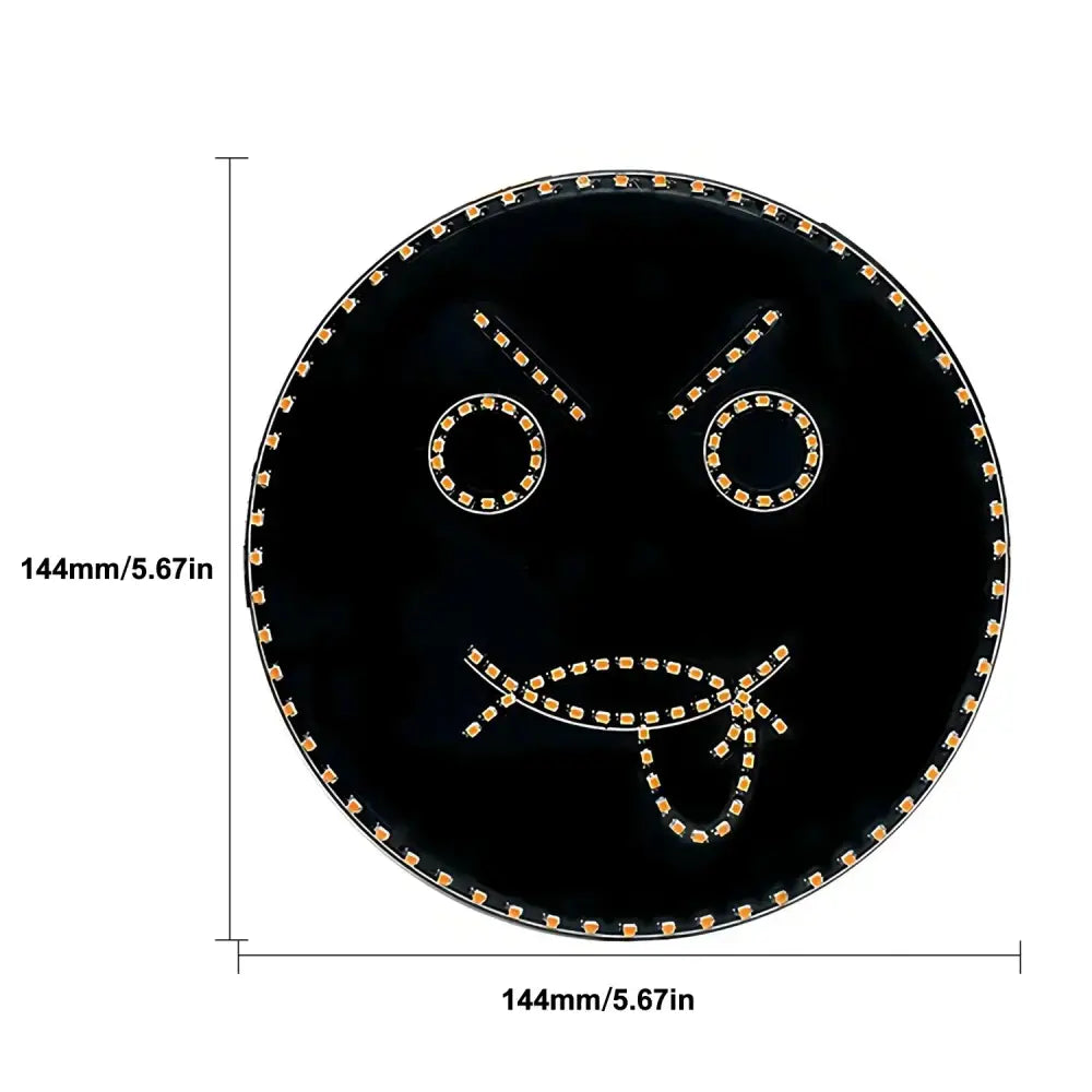 Funny black & gold smiley face led sign light car decor