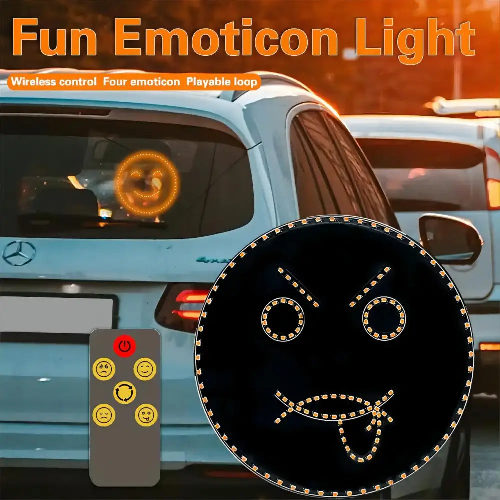 Funny black & gold smiley face led sign light car decor