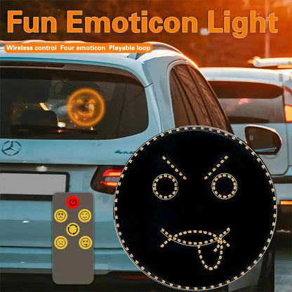 Funny black & gold smiley face led sign light car decor