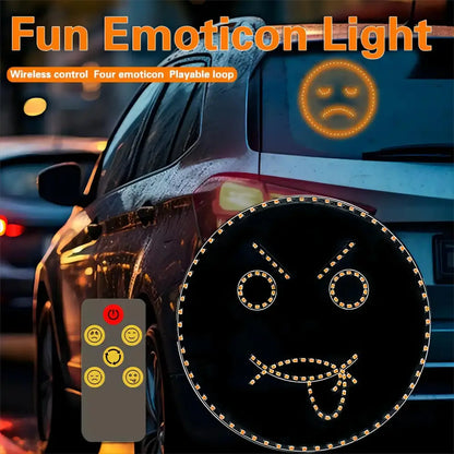 Funny black & gold smiley face led sign light car decor