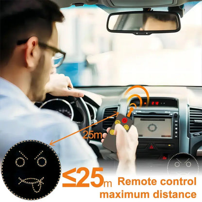 Funny black & gold smiley face led sign light car decor