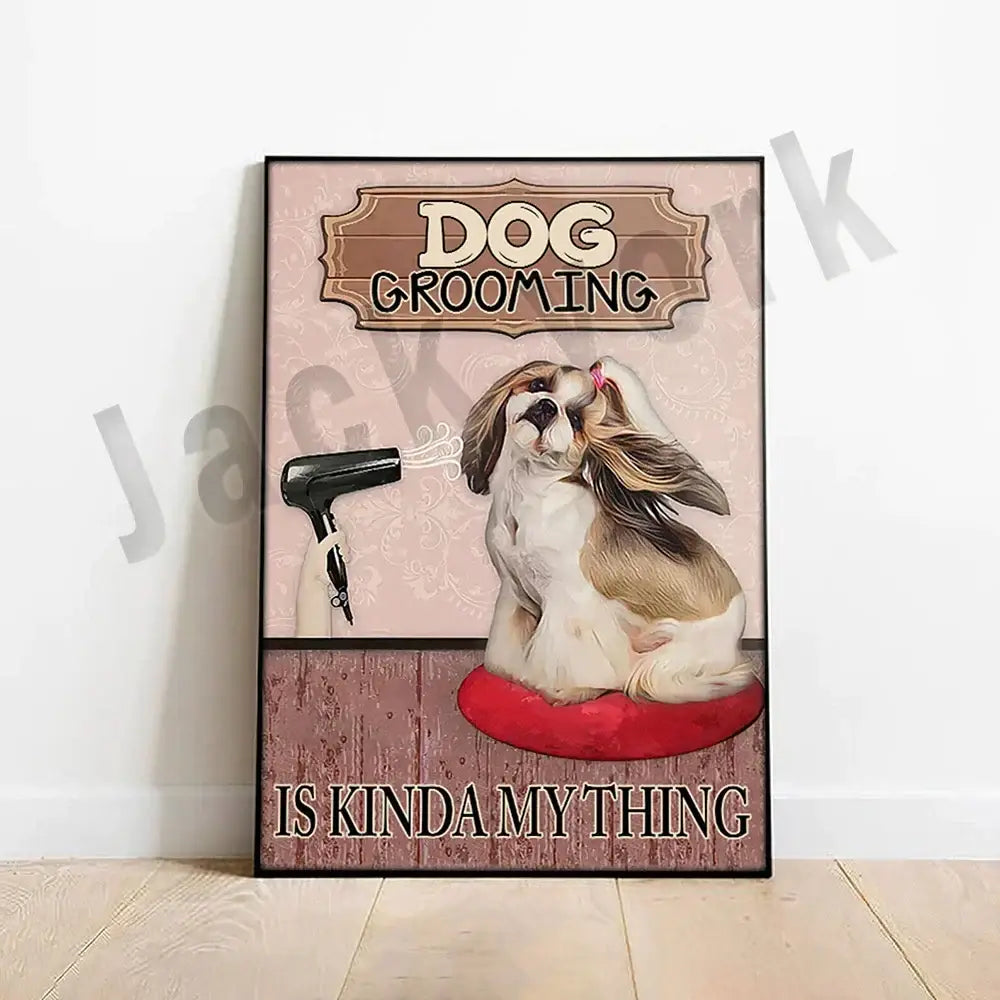Funny jack york canvas printings set of 6 framed grooming room decor