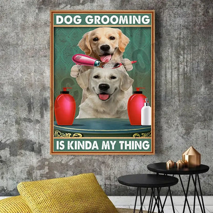 Funny jack york canvas printings set of 6 framed grooming room decor