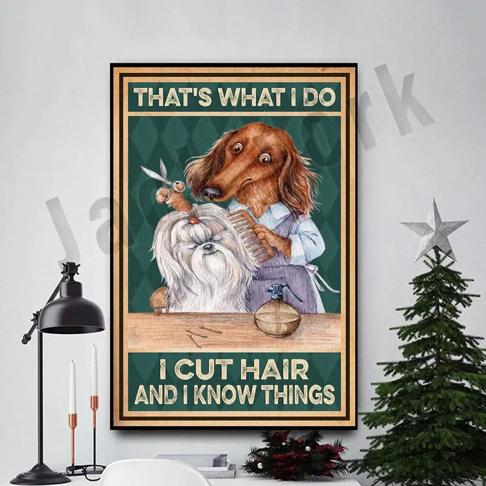 Funny jack york canvas printings set of 6 framed grooming room decor